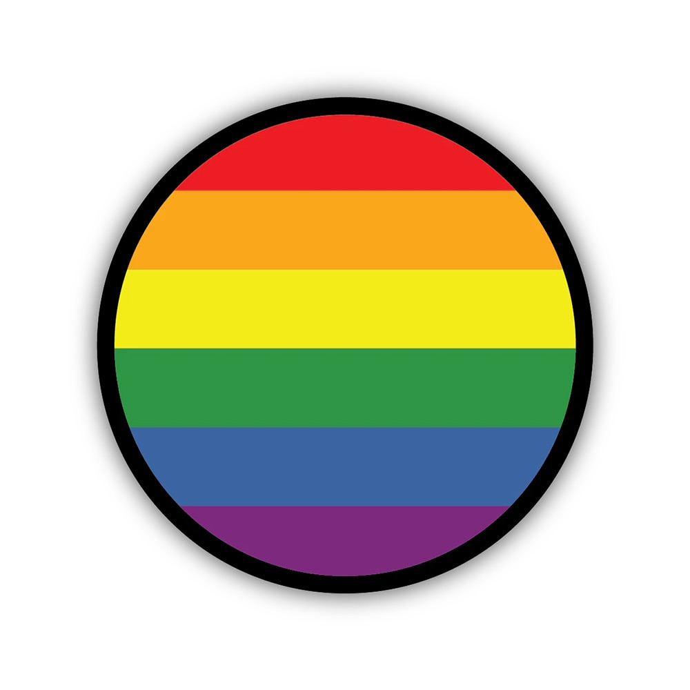 StickersNW, 3", Sticker, Rainbow Pride, Circle